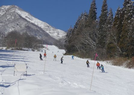 晴天の中のスキーは気持ちいい！