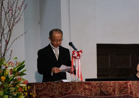 校長先生より挨拶　卒業への今後に向けて激励がありました